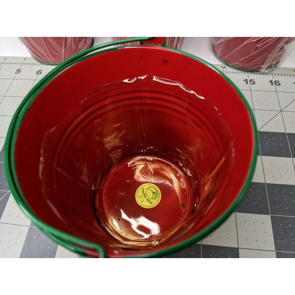 Pacific Rim Metal Pail Bucket Mailbox‎ Planter Decoration Lot
